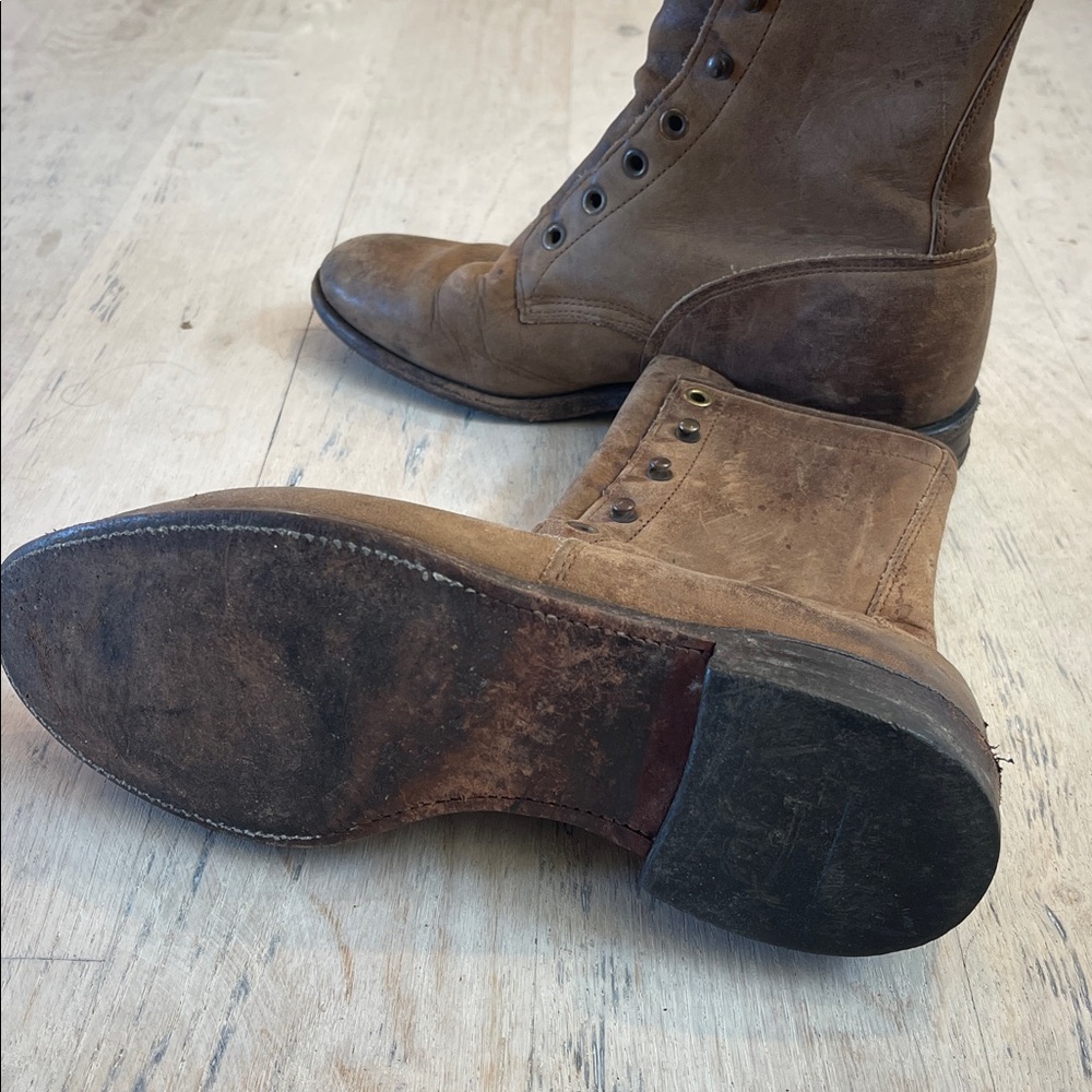 Vintage Brown Leather Boots - Picture 6 of 8
